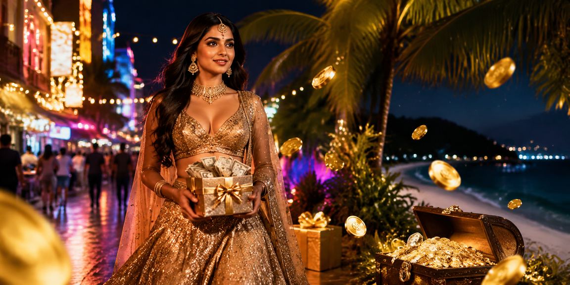 Player in Bangalore wearing lehenga playing Teen Patti with friends