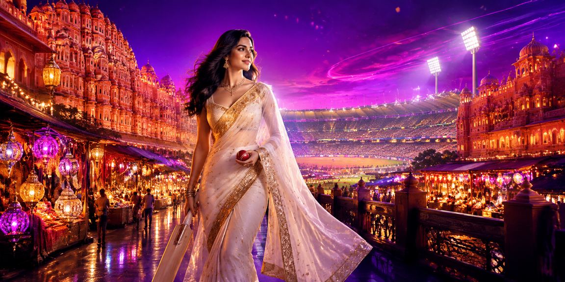 Women enjoying cricket betting in Jaipur wearing traditional saree