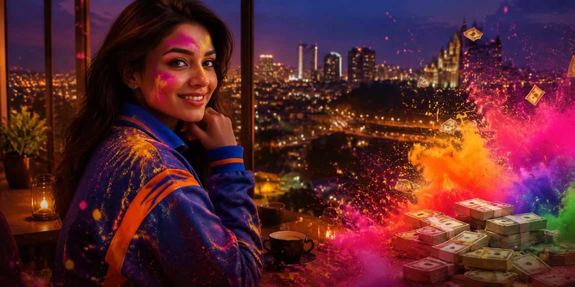 Colorful Holi festival celebration in Pune with cricket betting and gaming